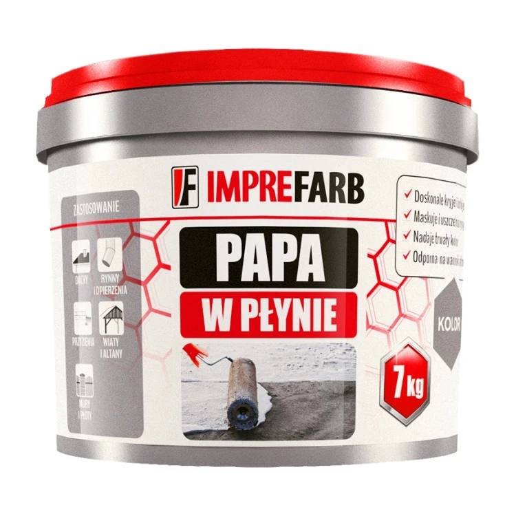 Papa w płynie Imprefarb, farba renowacyjna grafitowa – 7 kg