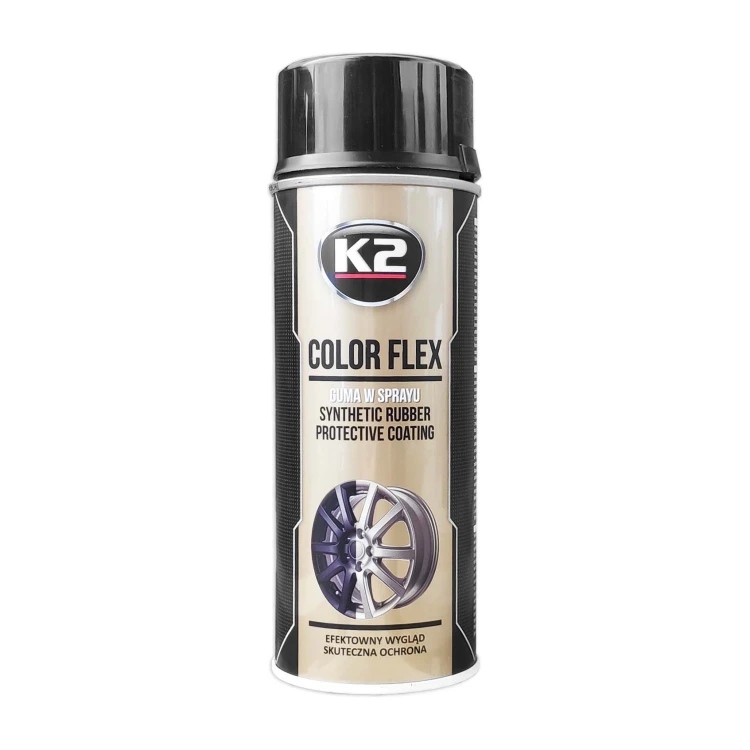 Guma w sprayu K2 Color Flex czarny połysk – 400 ml