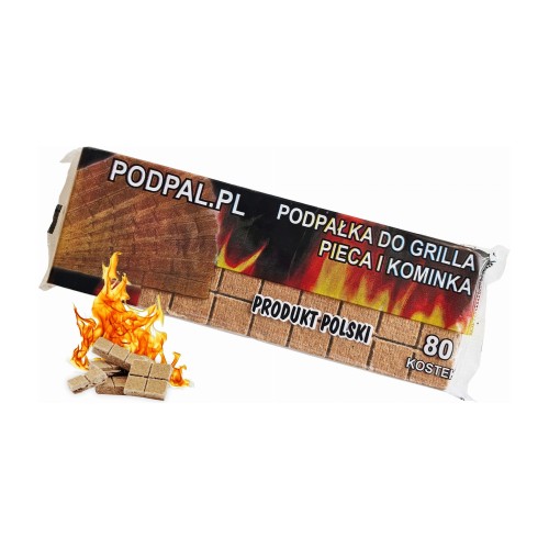 Podpałka do grilla, pieca i kominka PODPAL.PL – 80 kostek