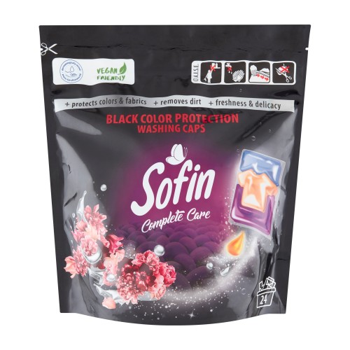 Kapsułki do prania czarnego Sofin Complete Care Black – 24 szt.