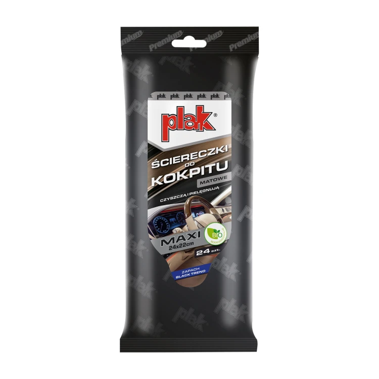 PLAK ściereczki do kokpitu matowe MAXI Black Trend 24 szt.