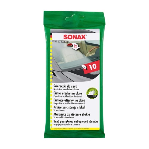 Sonax ściereczki do szyb nasączone 10 szt.