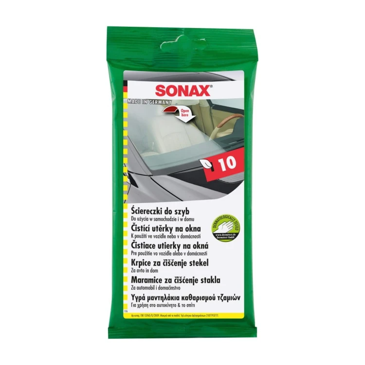 Sonax ściereczki do szyb nasączone 10 szt.