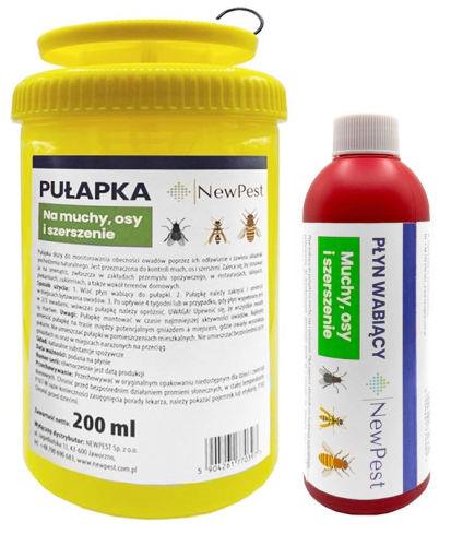 Pułapka na muchy, osy i szerszenie NewPest z płynem wabiącym – 200 ml – zdjęcie 2