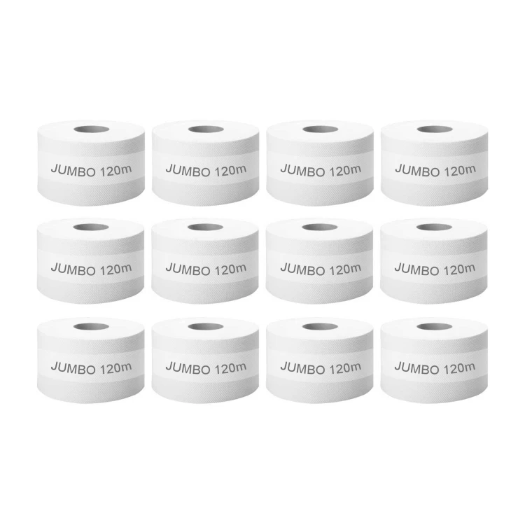 Papier toaletowy Jumbo 600 celulozowy biały 2-warstwowy 120 m, 12 rolek