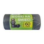 Worki na śmieci 60 l czarne LDPE, 20 szt. w rolce