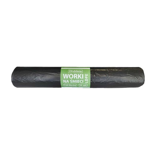 Worki na śmieci czarne LDPE Ekolinia 120 l, 25 szt.