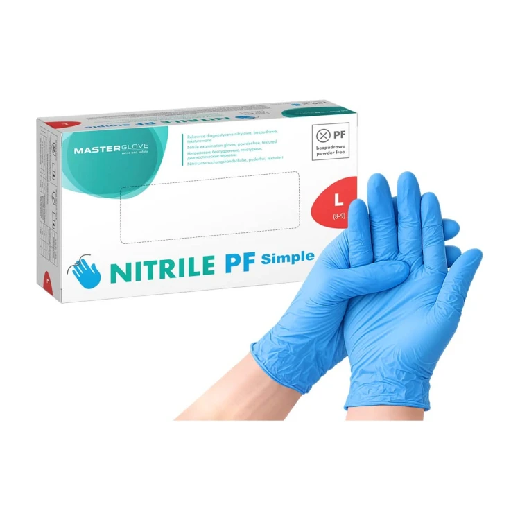 Master Glove – Rękawice nitrylowe 100 szt. – niebieskie L